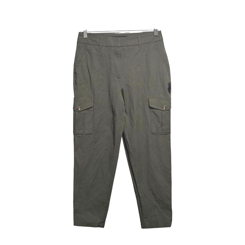 White House Black Market Women Olive Green Slim Cargo Utility Pants Size 6